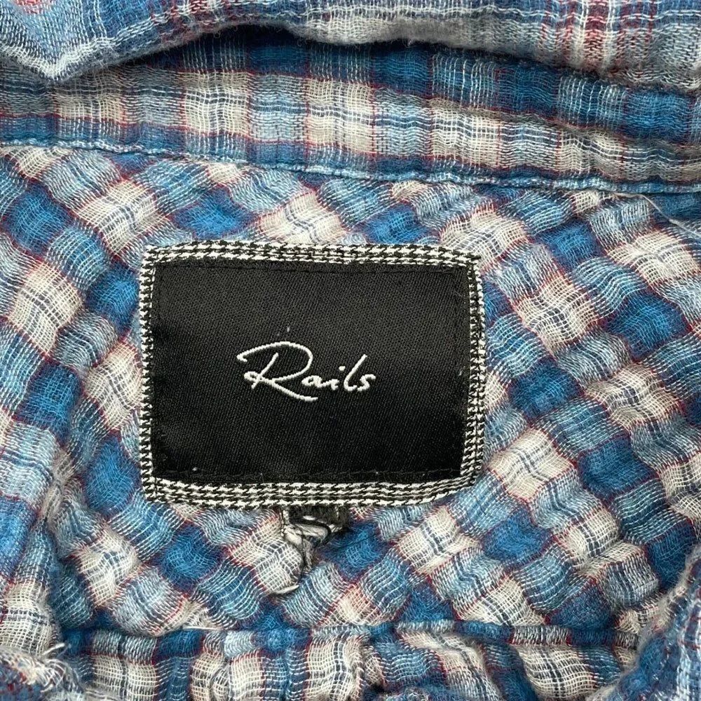 RAILS Plaid Button Front Shirt Blue - Picture 3 of 8